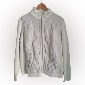 C.P. Company cream metal-mix panel sweater - L